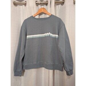 Women’s Patagonia Ridge Rise Stripe Uprisal Crew Sweatshirt Large Plume Gray